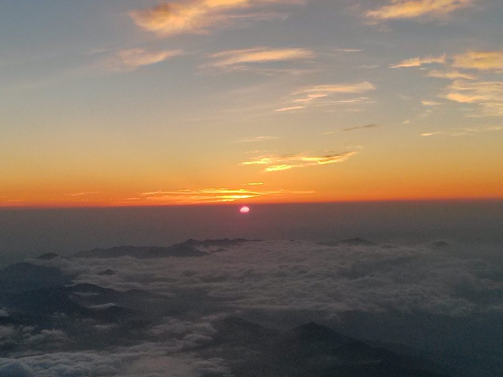 A photo I took of dawn atop Mt Fuji. 